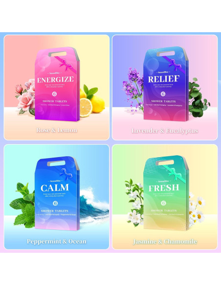Tabletas de Ducha 24 Pack SeasonBliss - 8 Aromas Naturales Tabletas de Ducha 24 Pack SeasonBliss - 8 Aromas Naturales