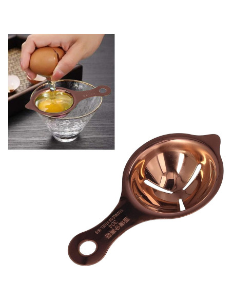 Separador de Huevos Acero Inoxidable 304 14x7.3cm Oro Rosa Separador de Huevos Acero Inoxidable 304 14x7.3cm Oro Rosa