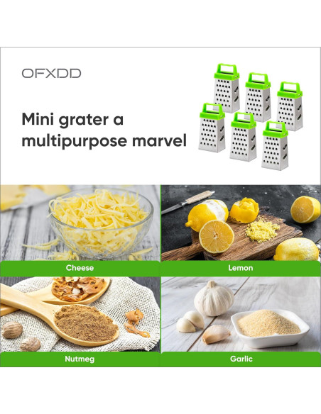 Rallador Mini de Cocina OFXDD - Acero Inoxidable 4 Lados Rallador Mini de Cocina OFXDD - Acero Inoxidable 4 Lados