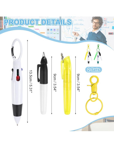 Mini Marcador Resaltador PATIKIL 2 Pcs Amarillo Verde Clip