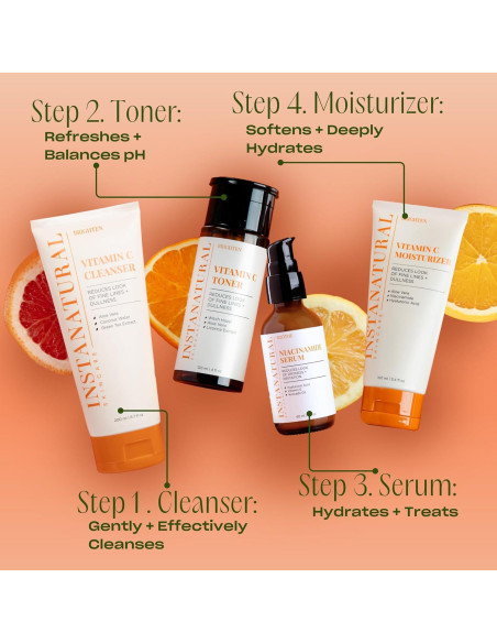 Suero Facial de Niacinamida InstaNatural 59 ml - Hidrata y Reduce Arrugas Suero Facial de Niacinamida InstaNatural 59 ml - Hidrata y Reduce Arrugas
