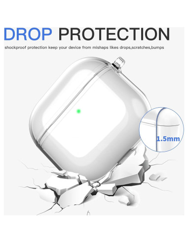 Funda TPU Clara para AirPods 4 con Kit de Limpieza y Llavero