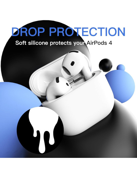 Funda de Silicona para AirPods 4 VEIRRW Blanca con ANC Funda de Silicona para AirPods 4 VEIRRW Blanca con ANC