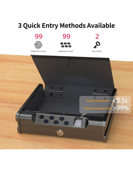 Caja Fuerte Biométrica Kawsword para 2 Pistolas con Huella Caja Fuerte Biométrica Kawsword para 2 Pistolas con Huella