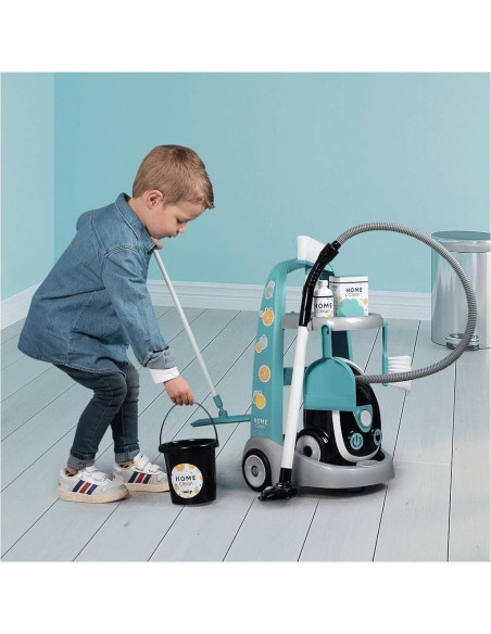 Carro de limpieza Smoby con aspiradora y 9 accesorios Carro de limpieza Smoby con aspiradora y 9 accesorios