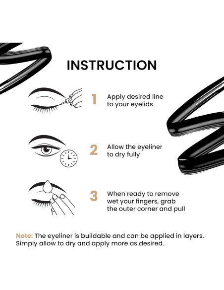 Eyeliner Líquido Peel-Off Obnoxis Negro a Prueba de Manchas Eyeliner Líquido Peel-Off Obnoxis Negro a Prueba de Manchas