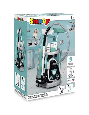 Carro de limpieza Smoby con aspiradora y 9 accesorios