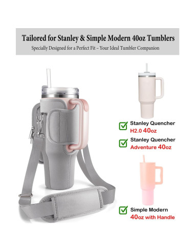 Bolsa de Transporte KTKUDY para Tumbler 40oz con Asa - Gris