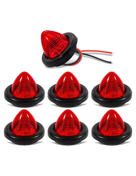 Luz LED Marcador Lateral Roja 2" Meerkatt 12V - Paquete de 7 Luz LED Marcador Lateral Roja 2" Meerkatt 12V - Paquete de 7