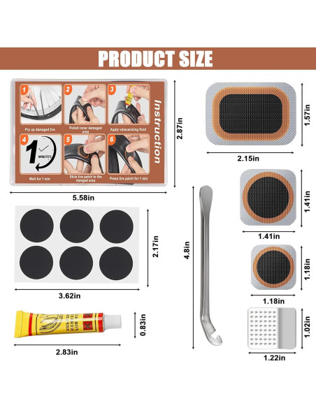 Kit de Reparación de Neumáticos de Bicicleta DBIGQ 40PCS Kit de Reparación de Neumáticos de Bicicleta DBIGQ 40PCS