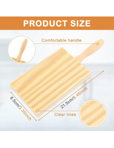 Tabla de Gnocchi de Madera Bibabala 21.5x8.5cm Manual 2