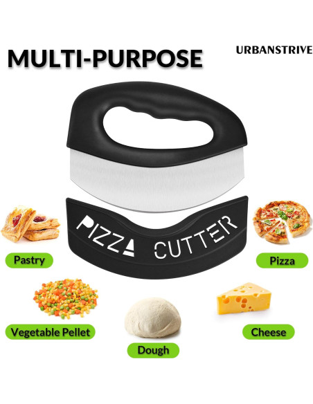 Cortador de Pizza Urbanstrive de Acero Inoxidable Negro Cortador de Pizza Urbanstrive de Acero Inoxidable Negro