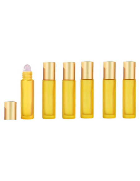 6 Botellas de Aceite Esencial Roller YORROR 10ml Vidrio Amarillo 6 Botellas de Aceite Esencial Roller YORROR 10ml Vidrio Amarillo