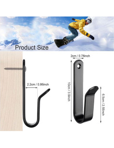 Soporte de Pared JOMIHONEY para Snowboard y Skateboard - 4 Pcs 2