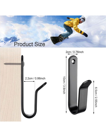 Soporte de Pared JOMIHONEY para Snowboard y Skateboard - 4 Pcs Soporte de Pared JOMIHONEY para Snowboard y Skateboard - 4 Pcs