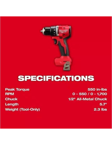 Taladro Atornillador Compacto Milwaukee M18 18V Sin Escobillas