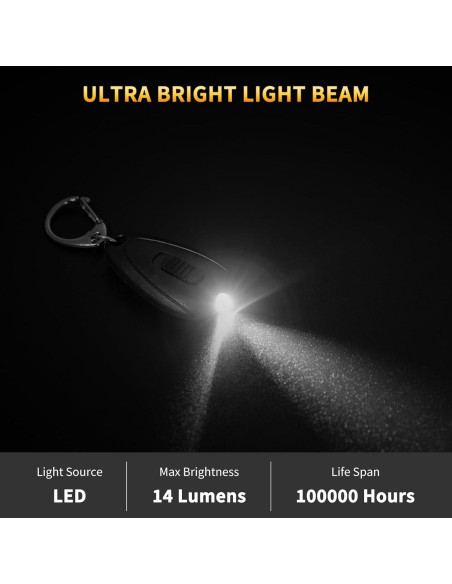 Linterna de Llavero RISEMART - Paquete de 5 Mini LED 14 Lúmenes Linterna de Llavero RISEMART - Paquete de 5 Mini LED 14 Lúmenes