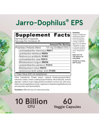 Probióticos Jarrow Formulas Jarro-Dophilus EPS 60 Cápsulas