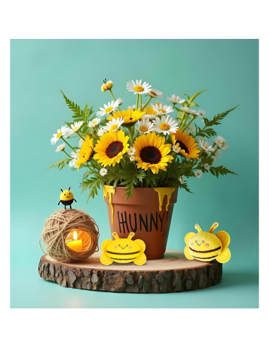 12 Llavero Abeja de Peluche YJUBAOA Amarillo 9x7 CM