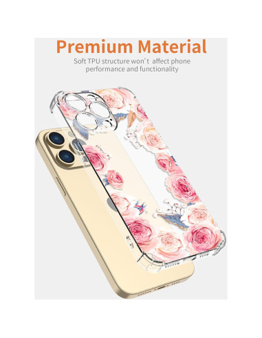 Funda TPU Floral Rosa para TCL 403 - Protección Antigolpes