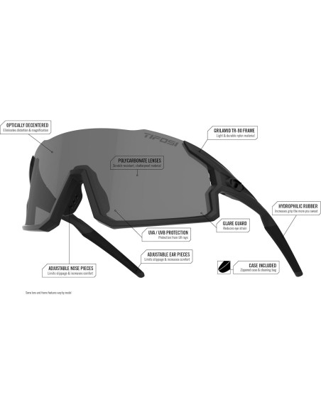 Gafas de sol Tifosi Optics Stash - Ciclismo y Béisbol, 3 Lentes Gafas de sol Tifosi Optics Stash - Ciclismo y Béisbol, 3 Lentes