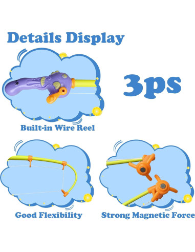 Juego de Pesca Magnético 3 Piezas Brillianceice para Niños