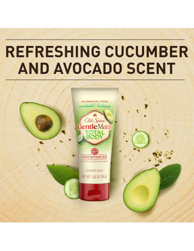 Crema Desodorante Corporal Old Spice 85 g, Aroma Pepino y Aguacate