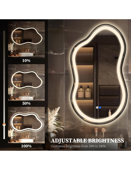 Espejo de Baño LED Fahomiss 91x61 cm Nube Retroiluminado Espejo de Baño LED Fahomiss 91x61 cm Nube Retroiluminado