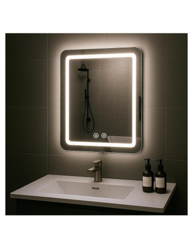 Espejo de Baño LED Johalxer 50.8x71.1 cm Antivaho 3 Colores
