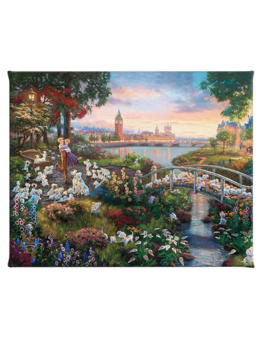 Arte en Lienzo Enmarcado Thomas Kinkade 101 Dálmatas 25.4x20.3 cm