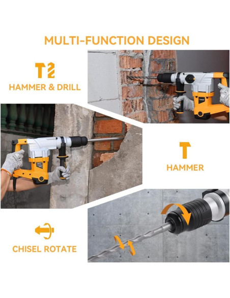 Martillo Rotativo Hoteche SDS Max 12.5A 3 Funciones 10.1kg Martillo Rotativo Hoteche SDS Max 12.5A 3 Funciones 10.1kg