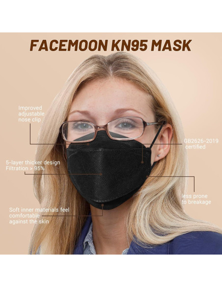Mascarilla KN95 Desechable FACEMOON - Paquete de 100 Unidades 5 Capas Mascarilla KN95 Desechable FACEMOON - Paquete de 100 Unidades 5 Capas