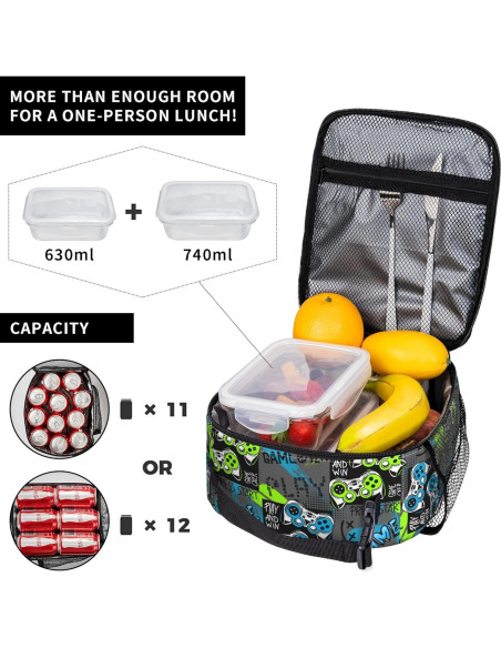 Caja de Almuerzo Aislada WQKMI Controlador de Videojuegos 5L Caja de Almuerzo Aislada WQKMI Controlador de Videojuegos 5L