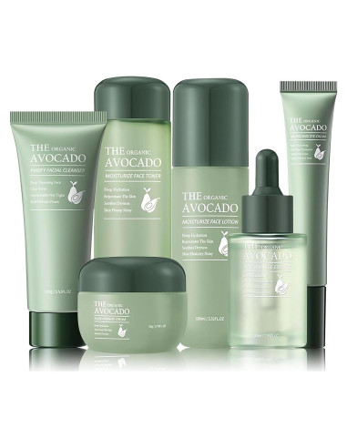 Set de Cuidado Facial Hidratante Aguacate XINGXYUEL 7 Piezas