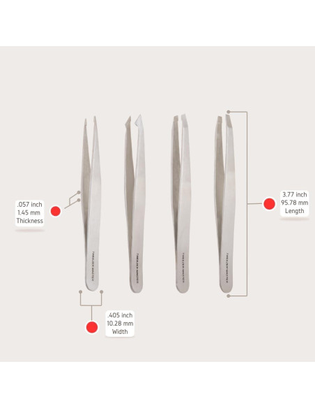 Juego de Pinzas Profesionales Tweezer Master - Acero Inoxidable Juego de Pinzas Profesionales Tweezer Master - Acero Inoxidable