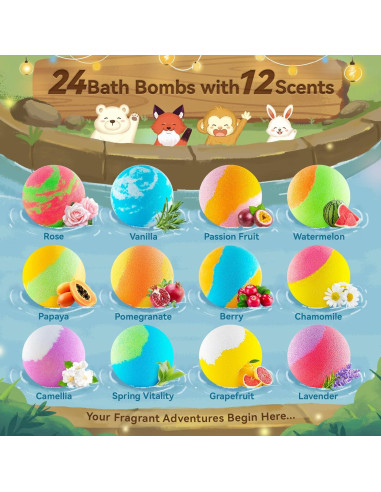 Bombas de Baño SudsyRoar con Juguetes - Paquete de 24 Unidades