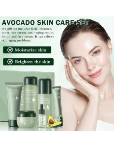 Set de Cuidado Facial Hidratante Aguacate XINGXYUEL 7 Piezas 2