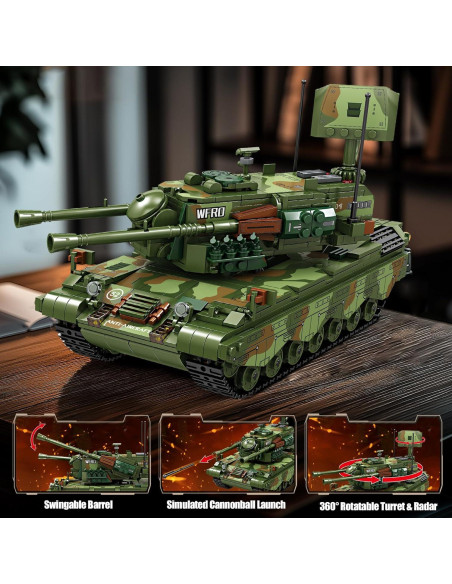 Set de Bloques de Construcción Tanque Militar RC 1101 Piezas Set de Bloques de Construcción Tanque Militar RC 1101 Piezas