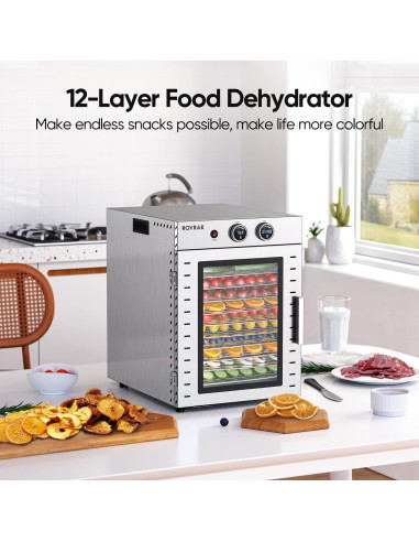 Deshidratador de Alimentos ROVRAk 12 Bandejas Acero Inoxidable