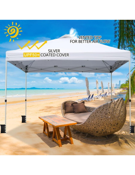 Carpa Plegable VINGLI 3x3m con Bolsa y Sacos de Arena Carpa Plegable VINGLI 3x3m con Bolsa y Sacos de Arena