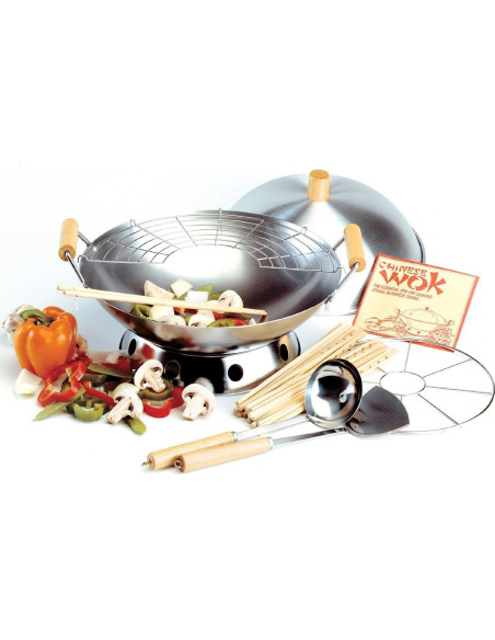 Juego de Wok Norpro 10 Piezas Acero 35.5 cm Juego de Wok Norpro 10 Piezas Acero 35.5 cm