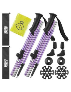 Bastones de Senderismo AISUNOUTDOOR Ajustables y Livianos