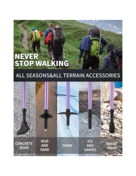 Bastones de Senderismo AISUNOUTDOOR Ajustables y Livianos Bastones de Senderismo AISUNOUTDOOR Ajustables y Livianos