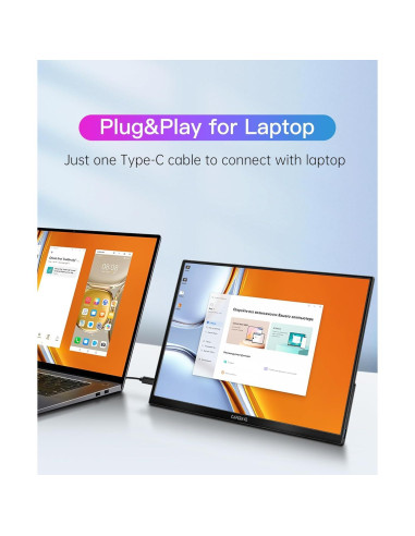 Monitor Portátil CAPERAVE 15.6'' FHD USB-C HDMI Viaje