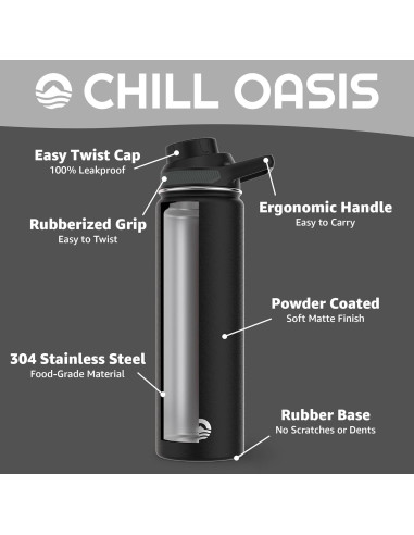 Botella de Agua Chill Oasis 650ml Acero Inoxidable Aislada