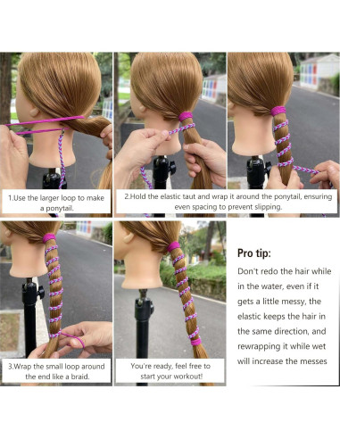 3 Paquetes de Sujetadores de Cabello SISYOUP 40 cm Elásticos