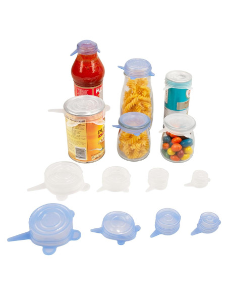 Tapa de Silicona Estirable 8PCS WhisprWield 3-8.4cm Azul Tapa de Silicona Estirable 8PCS WhisprWield 3-8.4cm Azul