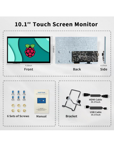 Monitor Táctil 10.1" HAMTYSAN HDMI 1024x600 IPS Portátil