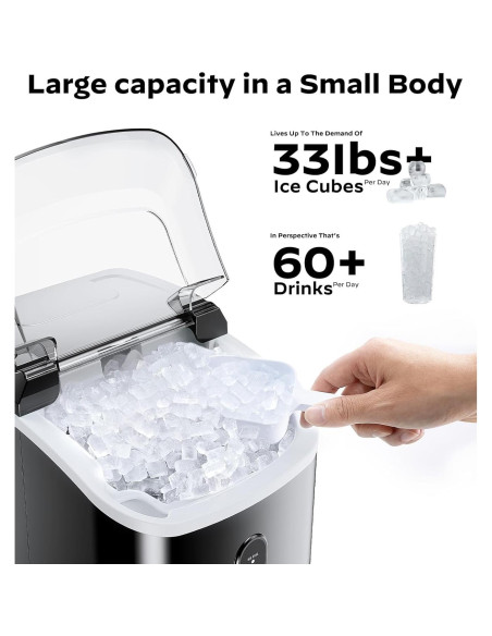 Máquina de Hielo Nugget Silonn SLIM17B 15 kg/día Portátil Máquina de Hielo Nugget Silonn SLIM17B 15 kg/día Portátil