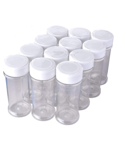 Set de 12 Tarros de Especias Transparentes 170ml - Focus Nutrition